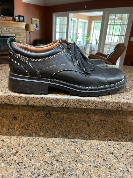 Clarks Un.Ravel Sz 12 Black Leather Business Casual Breathable Rugged Work Shoe main image 9